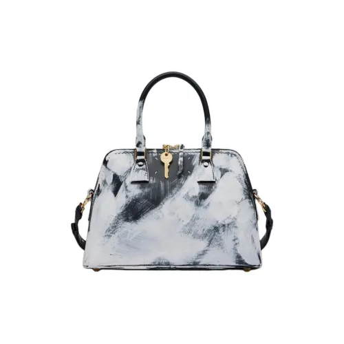 Maison Margiela Snatched Кожа Тоут Сумка Сумка для покупок Сумка среднего размера Женская Черно-белая