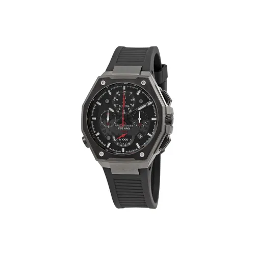 BULOVA Мужские часы Кварцевый механизм Резиновый ремешок 44 мм Черный циферблат