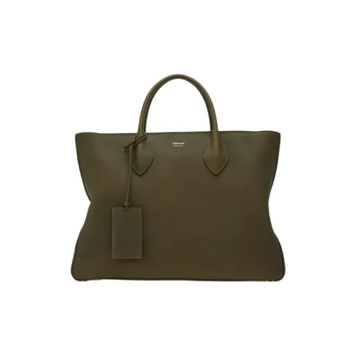 FERRAGAMO Телячья кожа Тоут Сумка Сумка для покупок Сумка Большая Мужская Оливково-зеленая