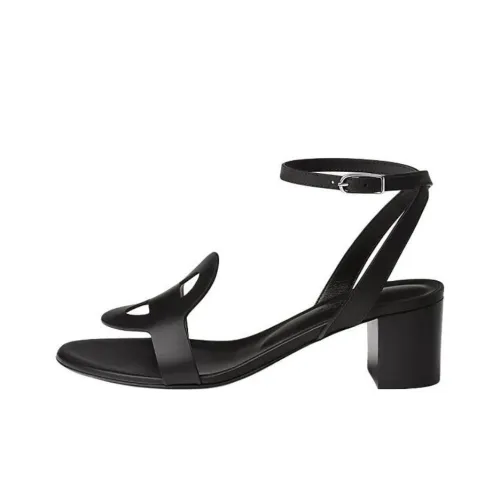 HERMES Juliette One Ремешок Сандалии 4,5 см Женские Черные