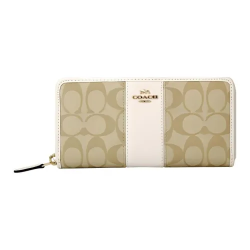 COACH Accordion Zip PVC Кошелек Женский Хаки Белый