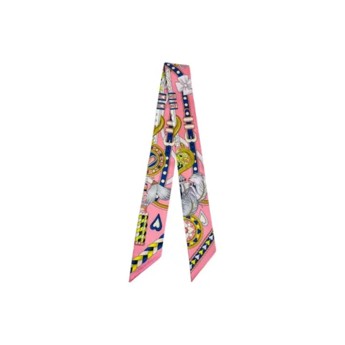 HERMES Сатин Шелковые Шарфы Женские Розовый