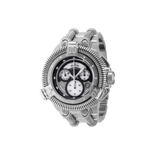 INVICTA Мужские часы Кварцевый механизм Ремешок из нержавеющей стали 50 мм Белый циферблат