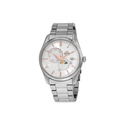 ORIENT Автоматический Механический Механизм Нержавеющая Сталь Ремешок Часы 42 мм Мужские Часы Белый Циферблат