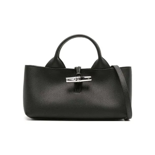 LONGCHAMP Roseau Телячья кожа Сумка через плечо Сумка Маленькая Женская Черная