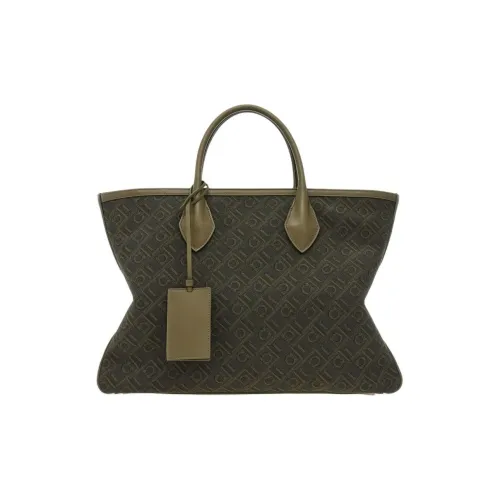 FERRAGAMO Телячья кожа Сумка-тоут Сумка для покупок Сумка Большая Мужская Оливково-зеленая