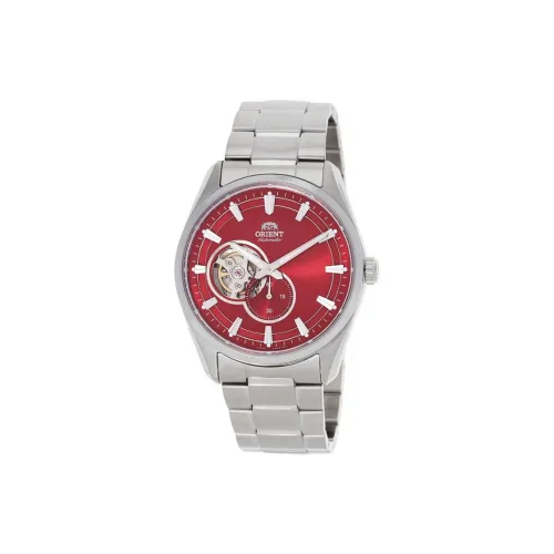 ORIENT Автоматический Механический Механизм Нержавеющая Сталь Ремешок Часы 40 мм Мужские Часы Красный Циферблат Часов