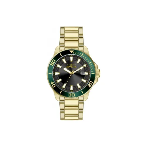 INVICTA Pro Diver Collection Мужские часы Кварцевый механизм Ремешок из нержавеющей стали 45 мм Черный циферблат