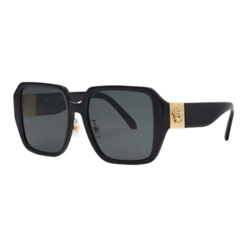 VERSACE Полиамидное волокно Квадратные Солнцезащитные очки Женские Черные