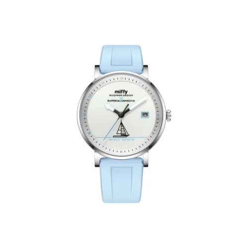 MIFFY Nautical Log Collection Кварцевый механизм Резиновый ремешок Часы Мужские Белый циферблат