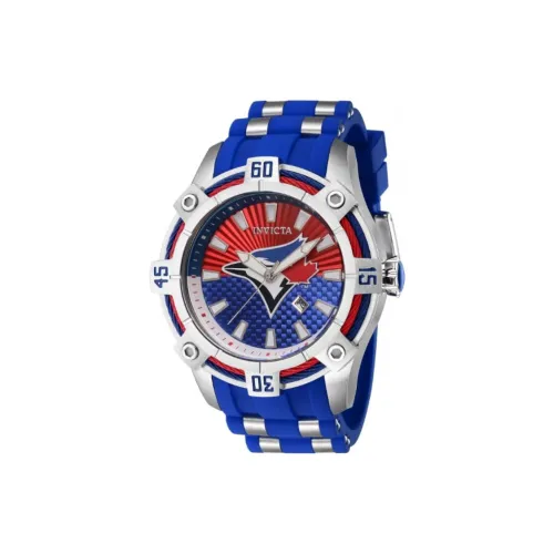INVICTA Мужские часы Кварцевый механизм Силиконовый ремешок из нержавеющей стали 52 мм Синий циферблат
