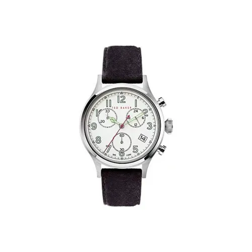 TED Baker Lngisla Collection Мужские часы Кварцевый механизм Кожаный ремешок 42 мм Белый циферблат