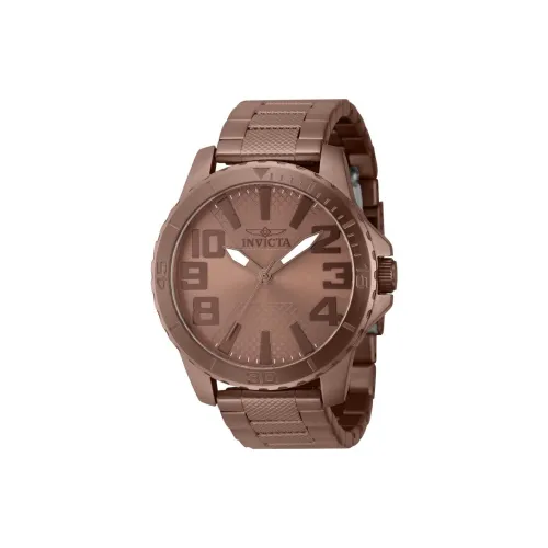 INVICTA Мужские часы Кварцевый механизм Ремешок из нержавеющей стали 48 мм Коричневый циферблат Часы
