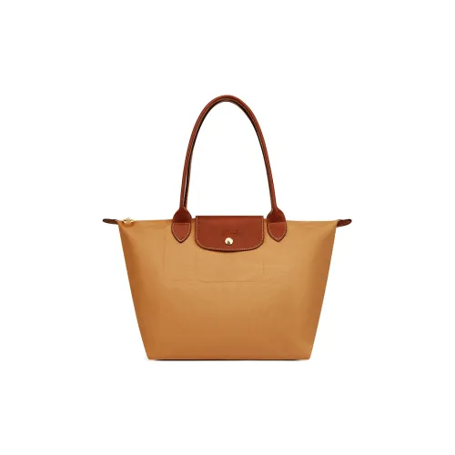 LONGCHAMP Le Pliage Переработанный полиамид с цветным холстом тоут сумка для покупок сумка сумка через плечо средний размер женский песочный