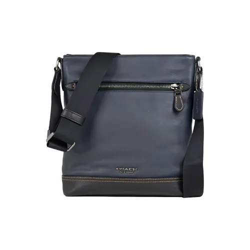 COACH Graham Коровья кожа Сумка через плечо Мужская Полночь Синий