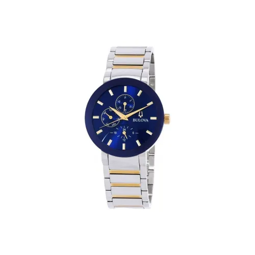 BULOVA Modern Collection Мужские часы Кварцевый механизм Ремешок из нержавеющей стали 40 мм Синий циферблат