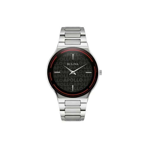 BULOVA Apollo Collection Мужские часы Кварцевый механизм Ремешок из нержавеющей стали 43 мм Черный циферблат