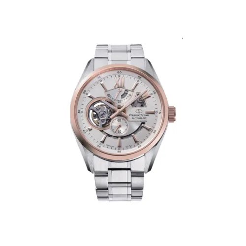ORIENT STAR Автоматический Ручной Механизм Нержавеющая Сталь Ремешок Часы 41 мм Мужские Часы Белый Циферблат