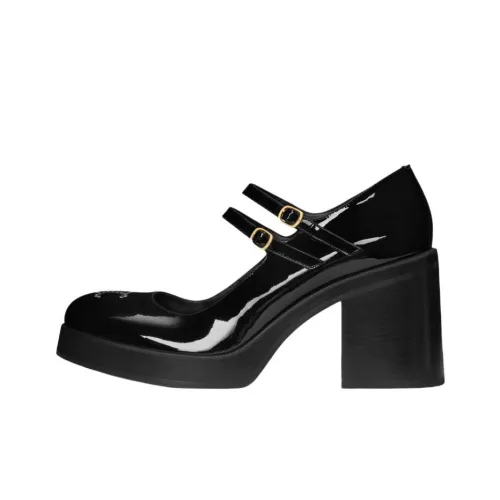 CELINE Tess Грубый каблук Туфли Мэри Джейн Женские Черные