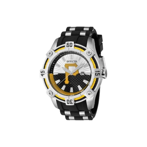 INVICTA Мужские часы Кварцевый механизм Силиконовый ремешок из нержавеющей стали 52 мм Серебристый циферблат