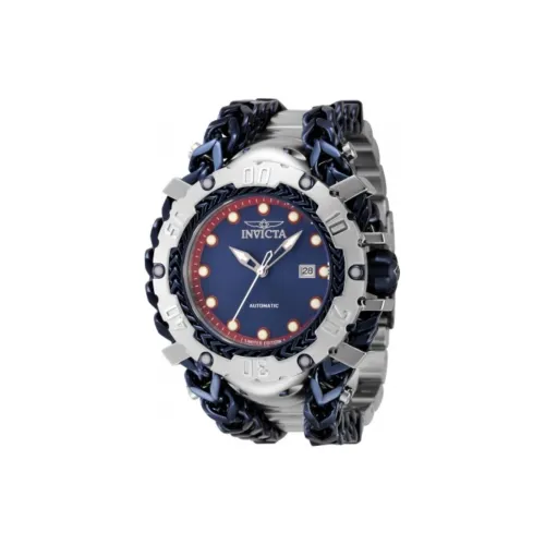 INVICTA Мужские часы Автоматический механический механизм Нержавеющая сталь Ремешок 58,3 мм Синий циферблат