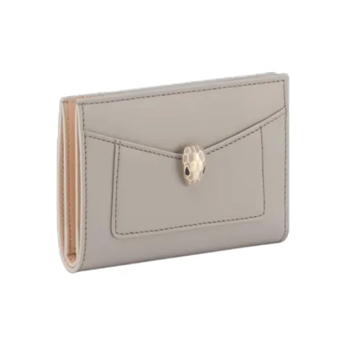 BVLGARI Коровья кожа Держатель для карт Женский Серый