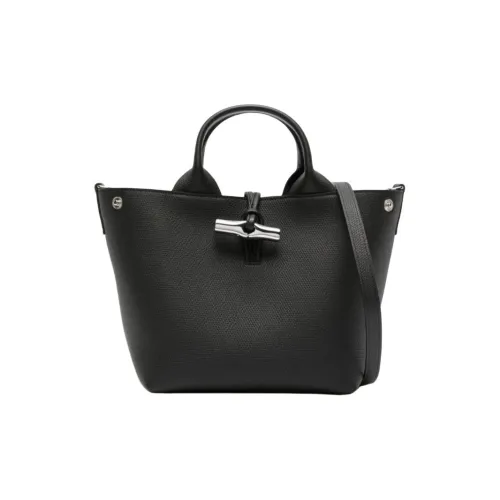 LONGCHAMP Roseau Кожа Сумка через плечо Сумка Маленькая Женская Черная