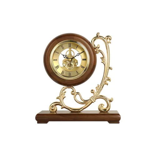 HENSE Кварцевый механизм настольные часы из массива дерева унисекс золотой циферблат модель HD215