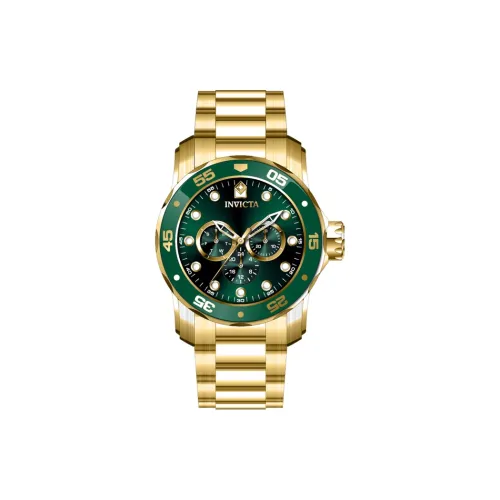 INVICTA Мужские часы Кварцевый механизм Ремешок из нержавеющей стали 48 мм Зеленый циферблат