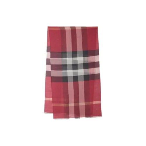 Burberry Шерсть Шелк Нейлон Металлизированный полиэстер Вязаные шарфы Унисекс Красный