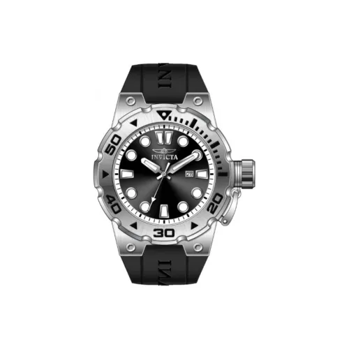 INVICTA Pro Diver Collection Мужские часы Кварцевый механизм Силиконовый ремешок 51 мм Черный циферблат