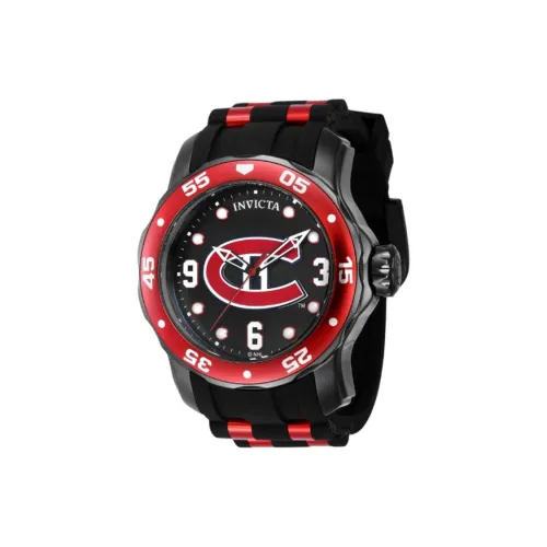 INVICTA Мужские часы Кварцевый механизм Силиконовый ремешок из нержавеющей стали 48 мм Черный циферблат