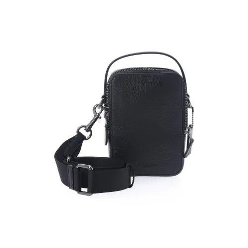 COACH Чехол для телефона из коровьей кожи с вставками из кожи сумка через плечо стандартная мужская черная