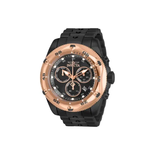 INVICTA Мужские часы Кварцевый механизм Ремешок из нержавеющей стали 51 мм Черный циферблат