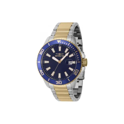 INVICTA Мужские часы Кварцевый механизм Ремешок из нержавеющей стали 45 мм Синий циферблат