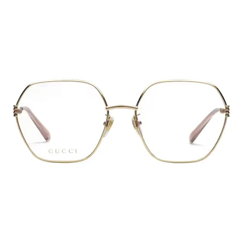 GUCCI Металл Нерегулярная форма Оправы для очков Женские Золото