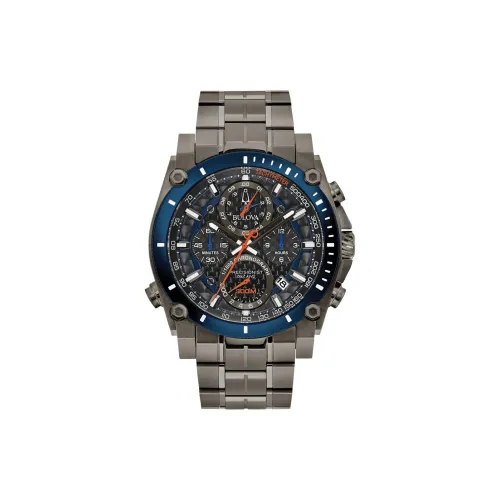 BULOVA ICON Series Мужские часы Кварцевый механизм Ремешок из нержавеющей стали 46,5 мм Черный циферблат