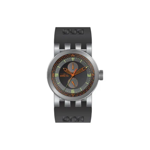 INVICTA Мужские часы Кварцевый механизм Силиконовый ремешок 46 мм Черный циферблат