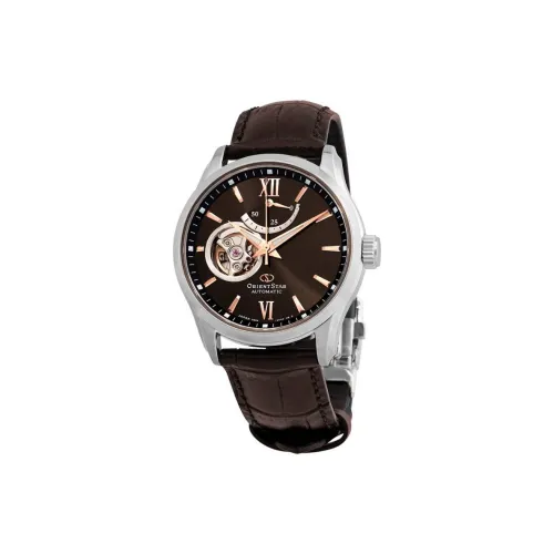 ORIENT Автоматический Механический Механизм Кожаный Ремешок Часы 39 мм Мужские Часы Кофейный Циферблат Часов