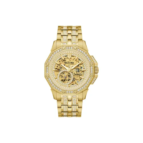 BULOVA Octava Collection Мужские часы Автоматический механический механизм ремешок из нержавеющей стали 41,7 мм золотой циферблат