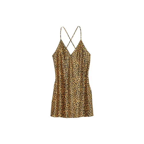 Victoria's Secret Сатин Открытая спина Ночная сорочка с принтом ANIMAL PRINT Женская Леопардовый принт