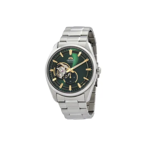 ORIENT Автоматический Механический Механизм Нержавеющая Сталь Ремешок Часы 40 мм Мужские Часы Зеленый Циферблат