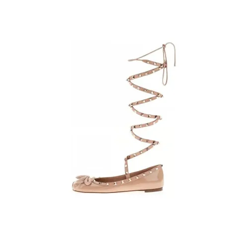 Valentino Rockstud Женские повседневные туфли Бежевые Женские