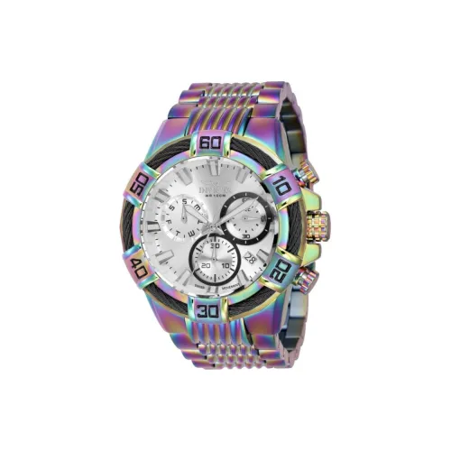 INVICTA Мужские часы Кварцевый механизм Ремешок из нержавеющей стали 51 мм Серебристый циферблат