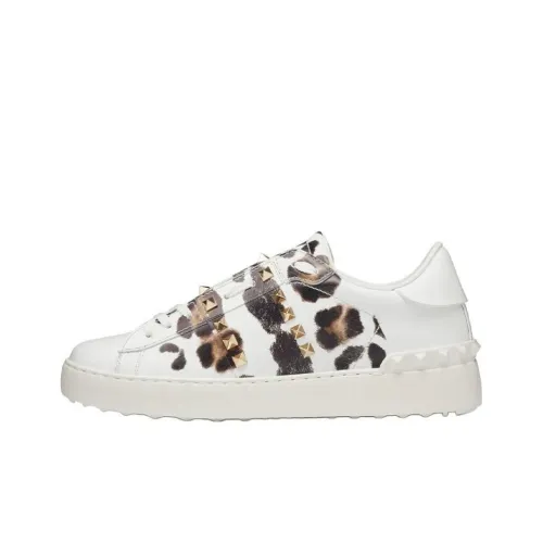 Valentino Rockstud СНИКЕР Низкий Топ Стильные Скейтбординги Женские Леопардовый принт