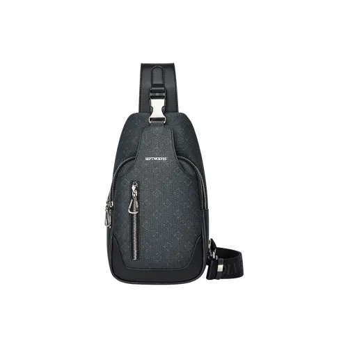 SEPTWOLVES ПВХ Бананка Сумка через плечо QPL Мужская Черная