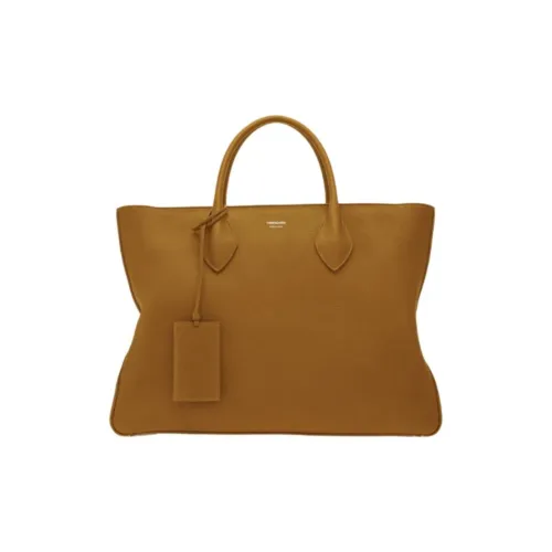 Ferragamo Телячья кожа Тоут Сумка Сумка для покупок Сумка Большая Мужская Burnt Охра