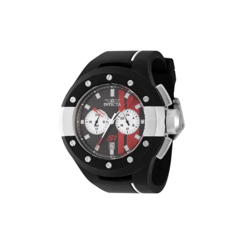 INVICTA S1 Rally Collection Мужские часы Кварцевый механизм Силиконовый ремешок 52,3 мм Черный циферблат