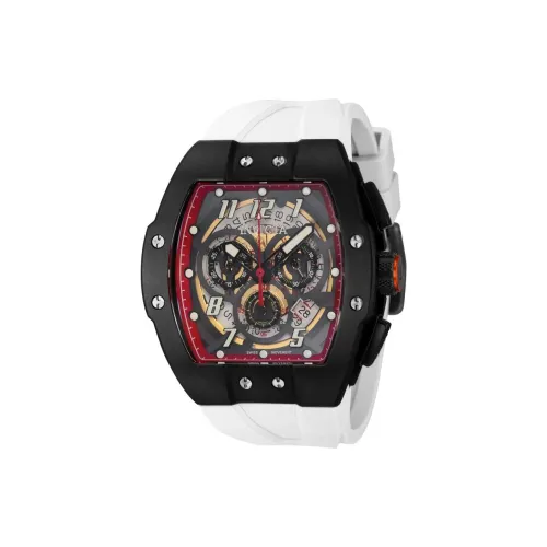 INVICTA Мужские часы Кварцевый механизм Силиконовый ремешок 47 мм Черный циферблат