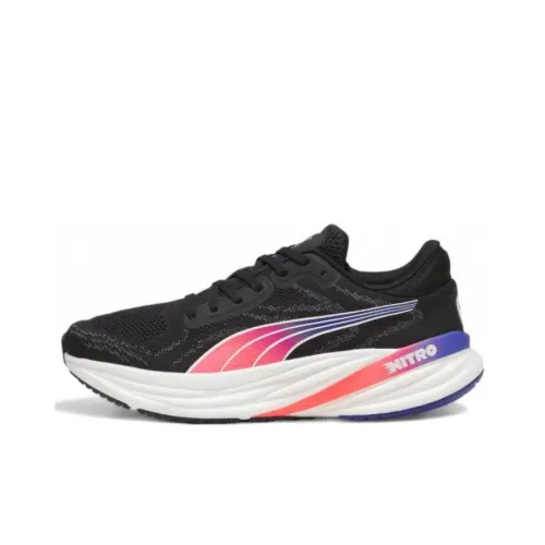 PUMA Magnify Nitro 2 Slip-Resistant Abrasion-Resistant Low Top Casual Running Shoes Men's Black PUMA Magnify Nitro 2 Противоскользящие Аbrasion-Resistant Низкий Топ Повседневные Беговые Кроссовки Мужские Черные